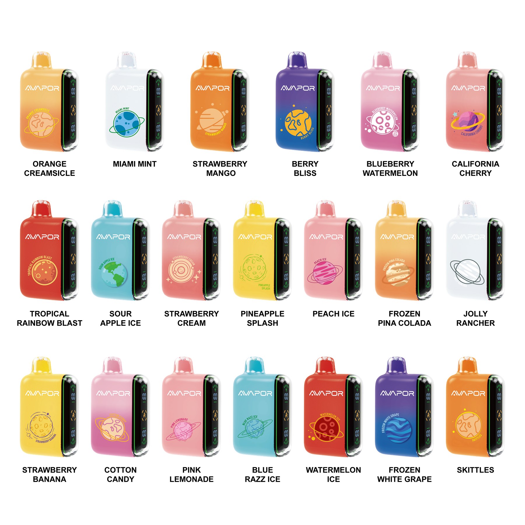 AVAPOR EXTRA flavor options